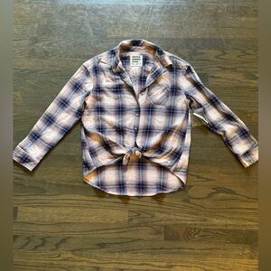 Justice perfectly plaid button down long sleeve size 14 plus